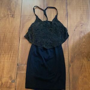 Black and gold dress